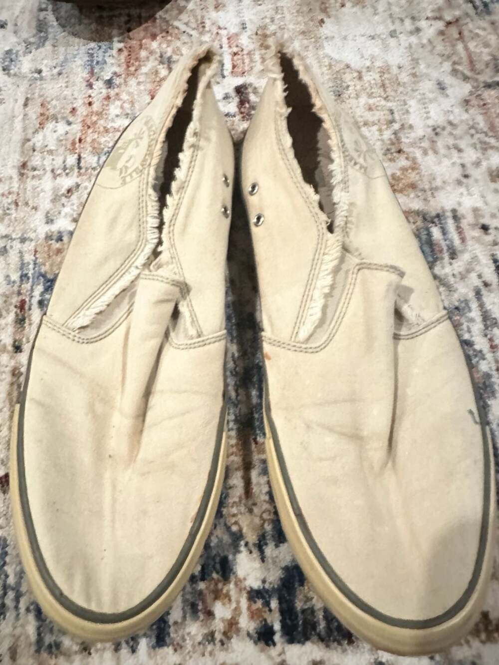 Margaritaville Slip On Shoes Off White Canvas Distressed